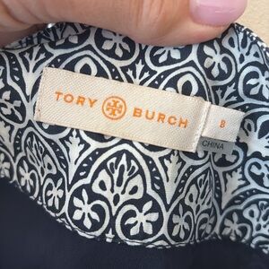 Tory Burch Elegant Blue and White Patterned Skirt